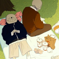 nkwon: Undertale - enjoying holiday Sans and papyrus 