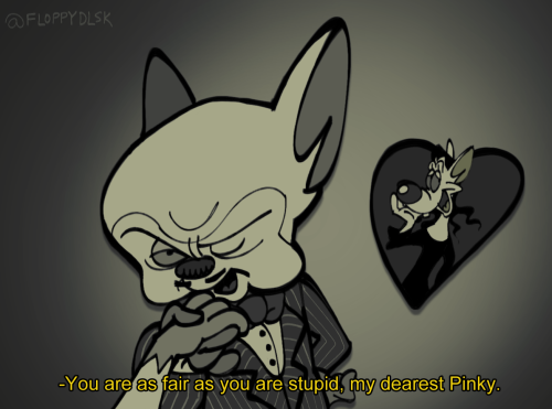 floppydlsk:have a spooky valentine’s day with pinky and the brain! here’s them as morticia and gomez