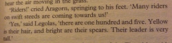 edgebug:  morgarine:  This isn’t a fucking competition Legolas  Any time anyone says Tolkien isn’t funny, I bring up this scene. To put it in context, Aragorn is a ridiculously good tracker. He had just been literally lying flat on his belly on the