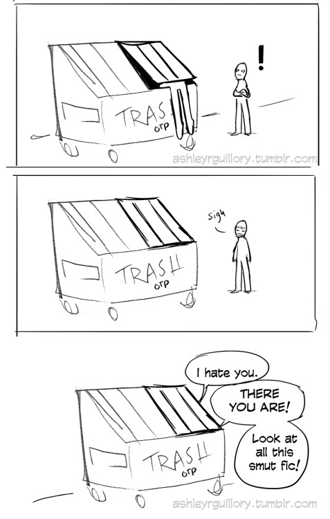 fitzefitcher:ashleyrguillory:A quick comic for when you ship trash…. and you suck your fr