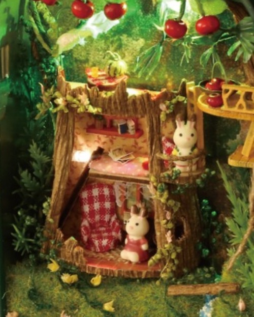 mayinthebluesky:Woodland Scenery DIY Box Theater with LED lights Limited time offer - 50% off + Free