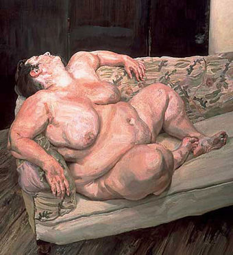 theartofobesity: artist-freud: Benefits Supervisor Sleeping II, 1995, Lucian Freud  Medium: oil,canv