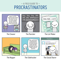 crissle:  pattilahell:  ilovecharts:  nevver:  A Field Guide to Procrastinators  This is just painful.  Is it possible to be all of them  seriously is it possible to be all of them guys because 