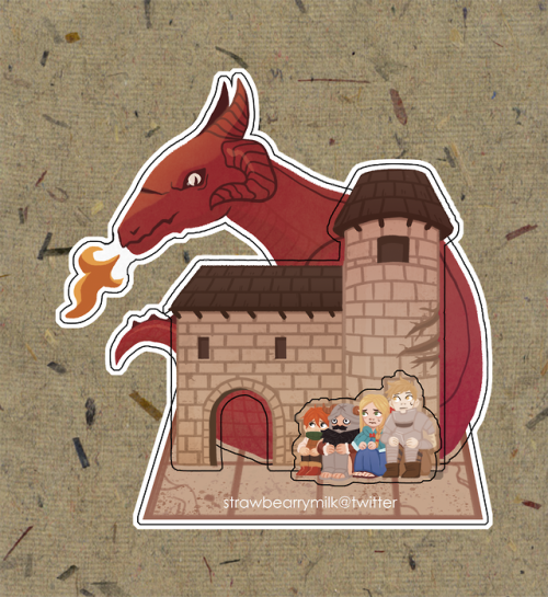 Beware the red dragon! A new acrylic stand design for one of my favorite mangas, dungeon meshi! 