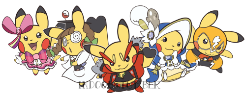 All of the Cosplay Pikachus together! Just ordered these charms last night, keep watch of my [Etsy] 