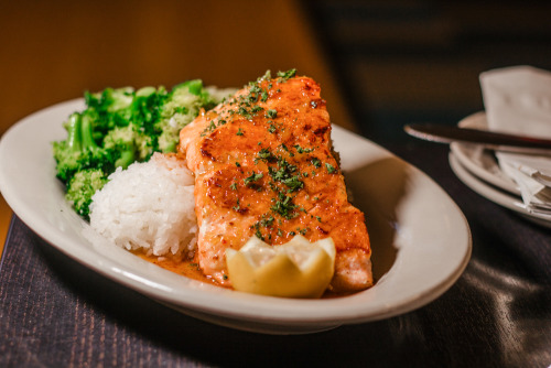 Salmon at Splitsville Luxury Lanes at Downtown Disney in Anaheim, California