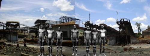 dynamicafrica:  Conscious of space, time and memory, making use of contrast and juxtaposition, and inspired by the colonial mining industry in his birth province of Katanga, Congolese mutli-media artist Sammy Baloji combines these elements to create a