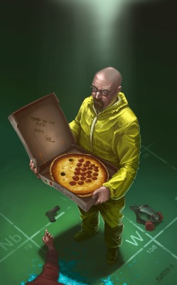 the-spiral-head:  Some Breaking Bad love - still to this date one of the best shows I’ve watched, Cranston’s Walter White still one hell of a memorable, fated character.After the pizza scene and finished 4th Season, I had to do this. I had to.Bless