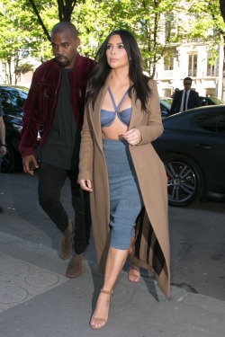 kuwkimye:  Kim &amp; Kanye out in Paris - April 14, 2015