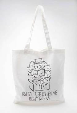 wantering-blog:  Totes Adorable        Forever 21 Kitten Canvas Tote Bag