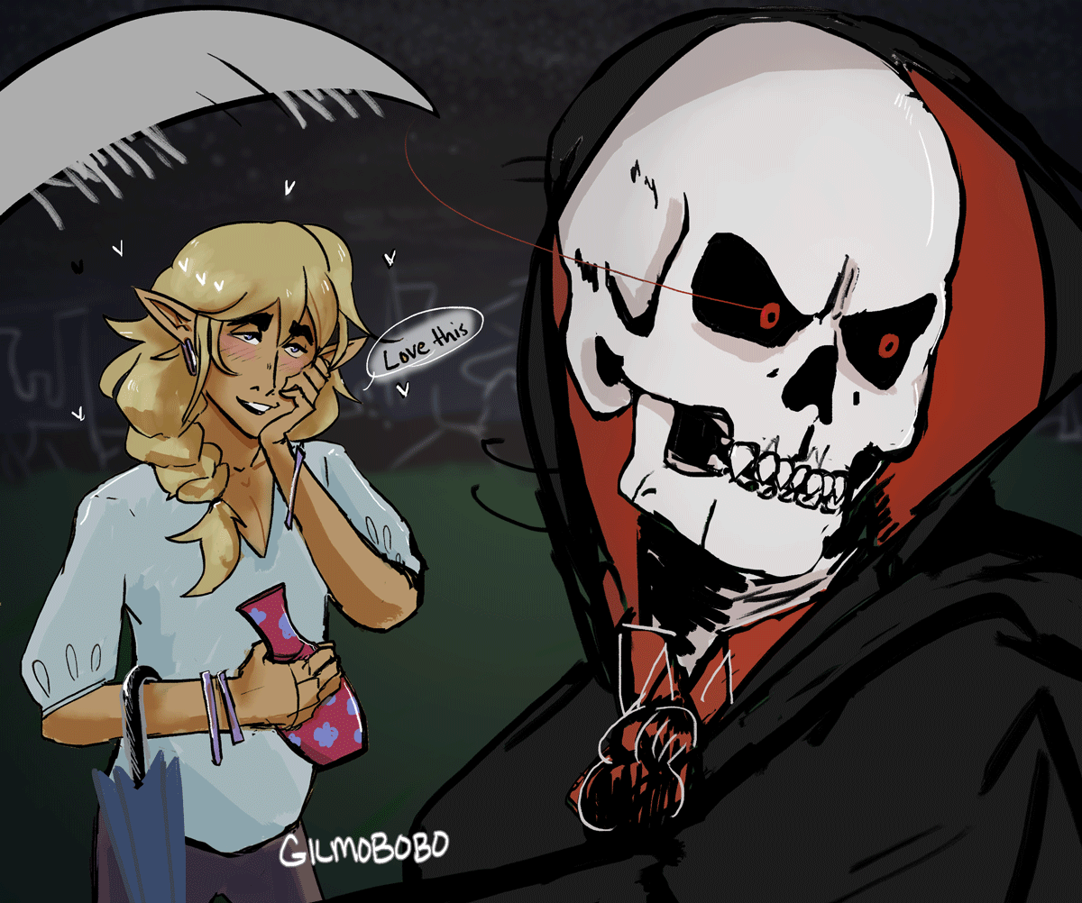 gilmobobo:thank you for the gift that is Taako and his grim reaper bf Kravitz