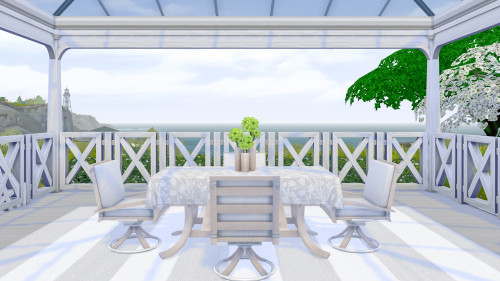 simplistic-sims4: Sublime Summer Patio Set These new-ish base game items were in need of a makeover