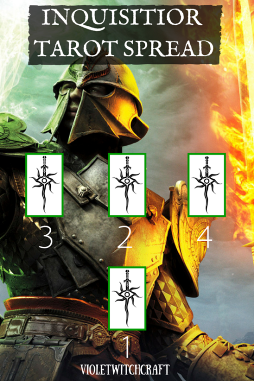 violetwitchcraft:  DRAGON AGE: INQUISITION TAROT SPREAD. Let me know if you’d like to see more