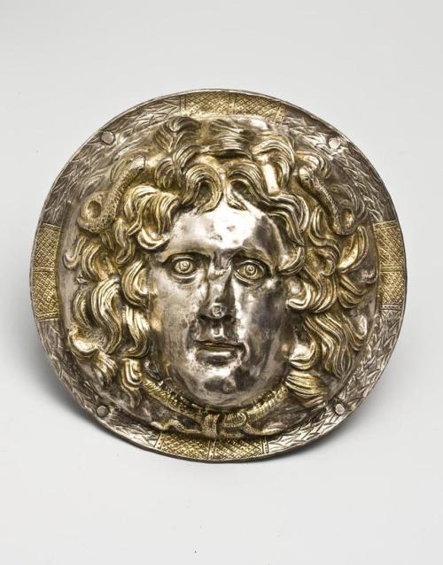 historyfilia: Plaque ‘Head of Medusa Gorgon’ Northern Black Sea Coast.  Late 2nd-1s