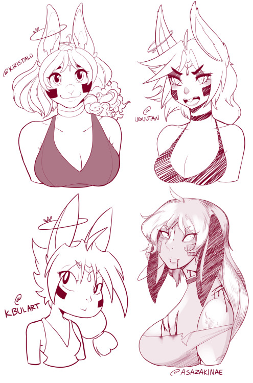 redrabbu:  I did that style challenge over on my twitter! Here’s a compilation of all the drawings! I learned a lot from this!!