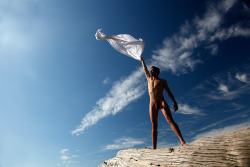 ourgentlemensclub:   This is from a beach photo shoot I did. At first, I felt too exposed because it was out in the open and I thought anyone could see me during the shoot, but once I got into it and realized it was secluded enough for the most part,