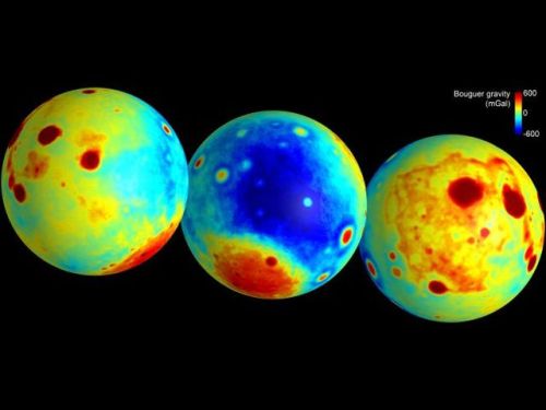 quantum-questions:Mapping the Moon’s GravityThese images represent the strength of gravity of the Mo