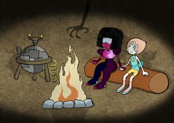 motokomei-asymptote: Pearlnet bomb 2018 Day3: Trade / Depowered I love Pearlnet and I love Don‘t Starve so why not both?  I even wrote a fan-fic which Garnet and Pearl accidentally crossed to this world where their gems no longer provided energy to