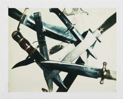blastedheath:Andy Warhol (American, 1928-1987), Knives, 1981. Color polaroid, 4.25 x 3.25 in.