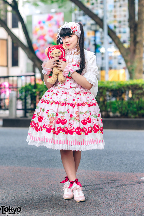 tokyo-fashion:12-year-old Japanese student Yuki wearing a look by the famous lolita fashion brand Ba