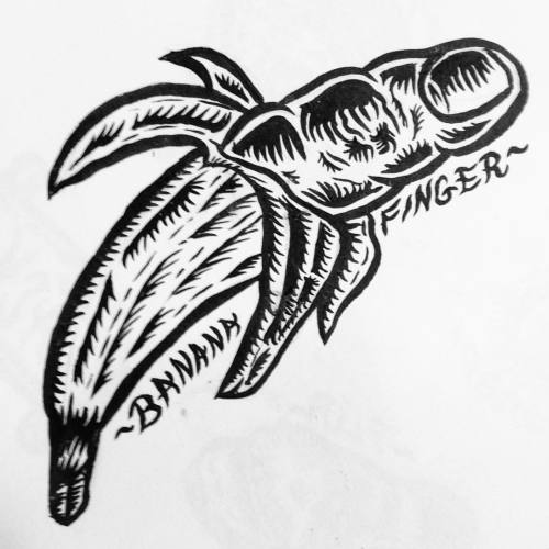 Banana finger #sketch #ink #sketchbook #banana #finger #homey #illustration #blackandwhite #sketchof