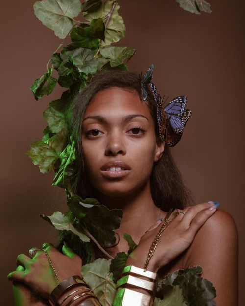 Sprout @_bugsyy X @kiefer_d. . . . . . . #spring #flowers #butterfly #melanin #portrait #queen #be