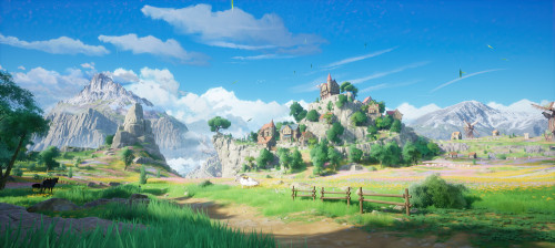 thecollectibles:    Stylized Mountain Valley