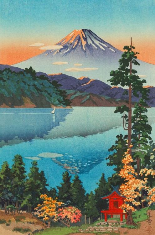 nobrashfestivity:Tsuchiya Koitsu, Hakone Lake, 1938.