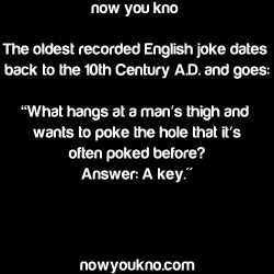 failturd:  the first joke ever recorded was a dick joke  Not just a dick joke, but a dick joke that makes you think it&rsquo;s a dick joke when it isn&rsquo;t.