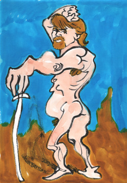  Model: Ed BarronInk and watercolor on paper,