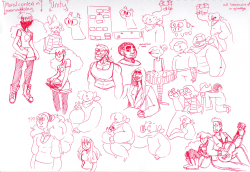 So I found a red pen in class the other day and proceeded to go crazy and draw a bunch of scribble, so you know what that means.  Its sketch dump time