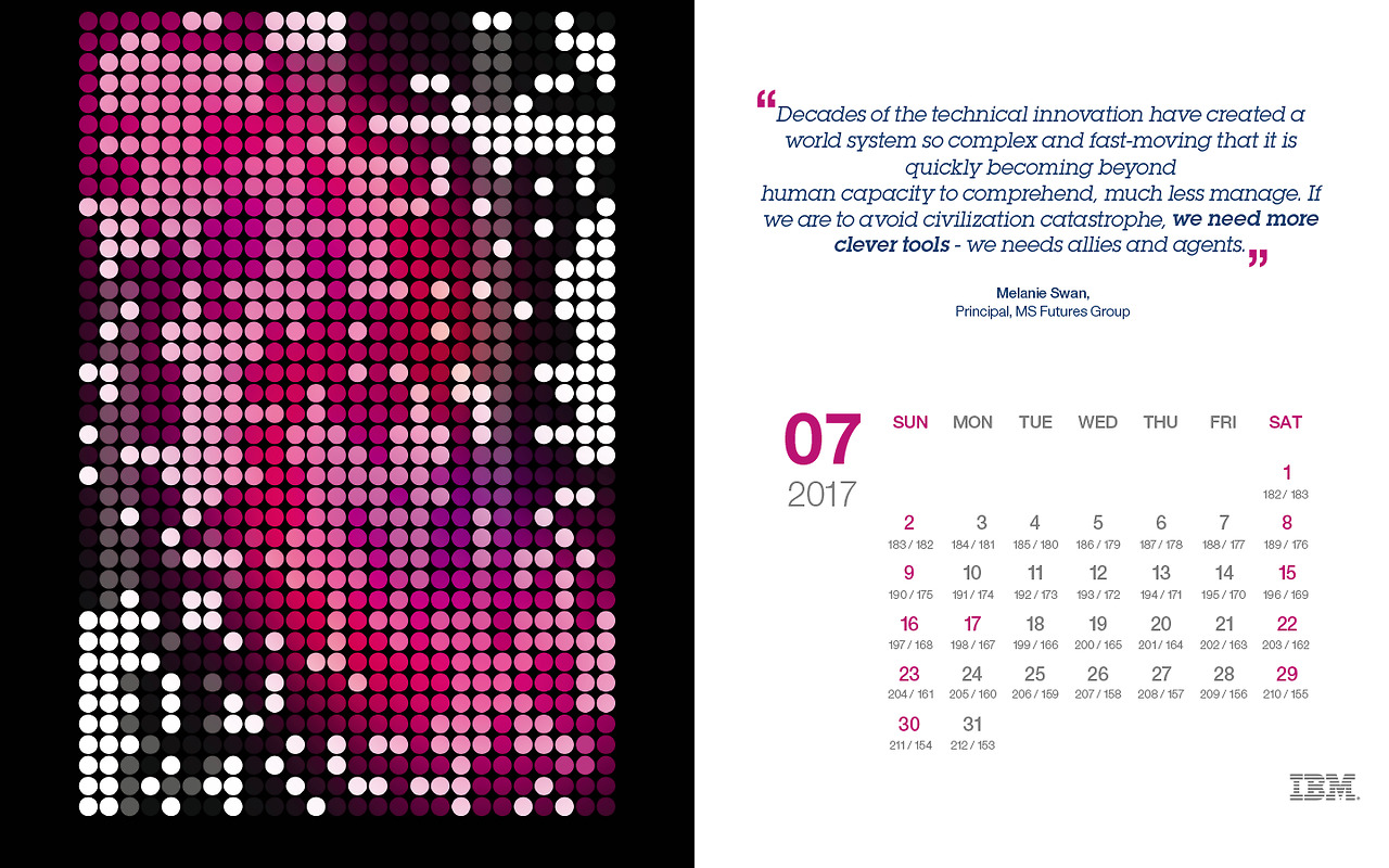 Ibm Mainframe Blog ジュリアン デート入りのカレンダー壁紙 17年版の8月の画像です