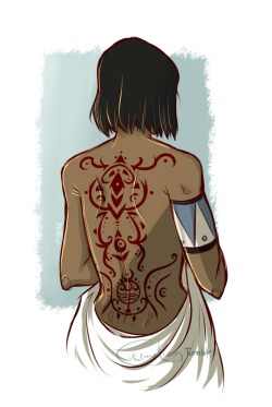 cuteandtrash:Headcanon Korra tattoo *.* 