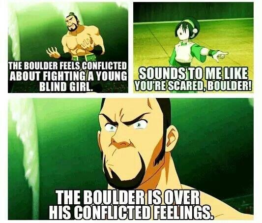 otakubagel65:Toph and the Boulder… Two of the best characters in Avatar  I would