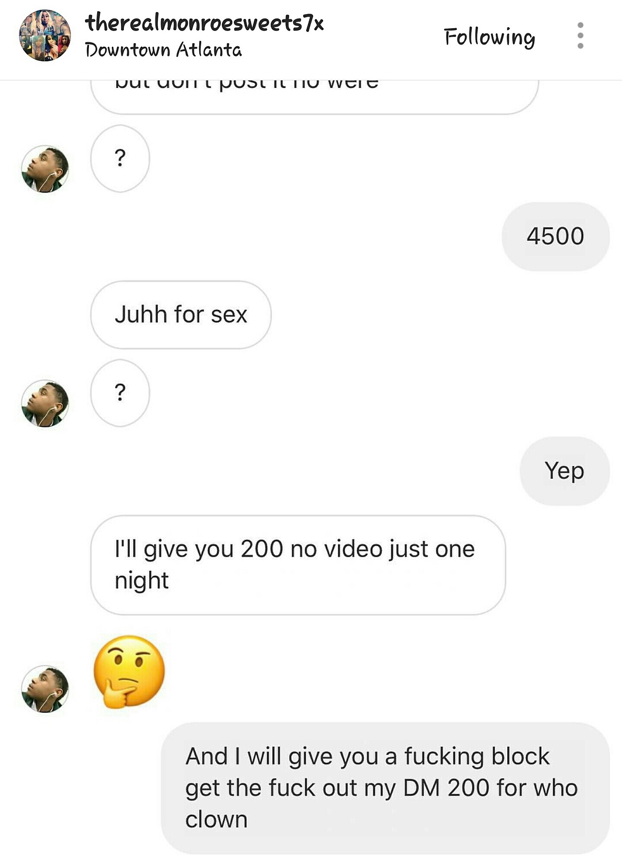 cocobro4ssbbwnbbw:  kuntryboi803:  $4500 for pussy??? Question is she worth that???