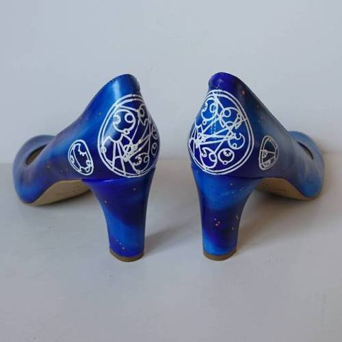 Personalised gallifreyean wedding heels. The gallifreyean says that bride and grooms name and &ldquo