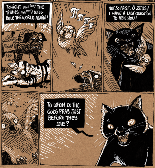 earlhamclassics: Last year, the French artist Boulet made an awesome comic about Zeus being sav