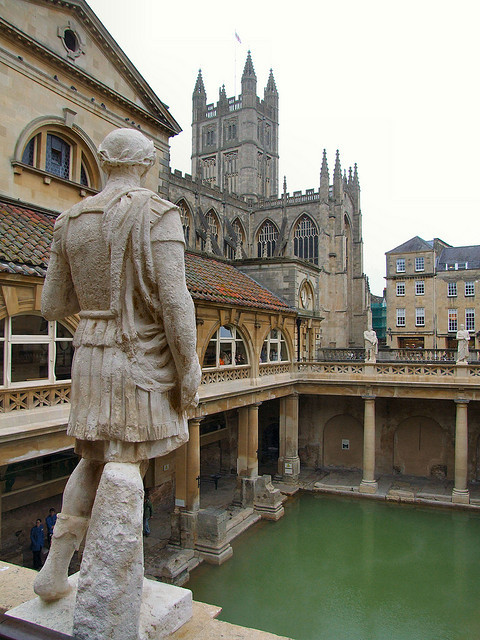 visitheworld:The ancient roman baths of Aquae Sulis in Bath, England (by finkangel).