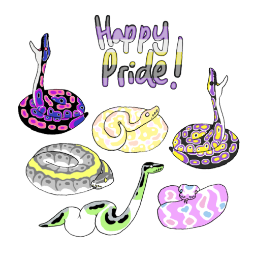 tmp-art:I made some more Pride noodles by request!Enjoy~ :DOh my god agender snake it&rsquo;s ME