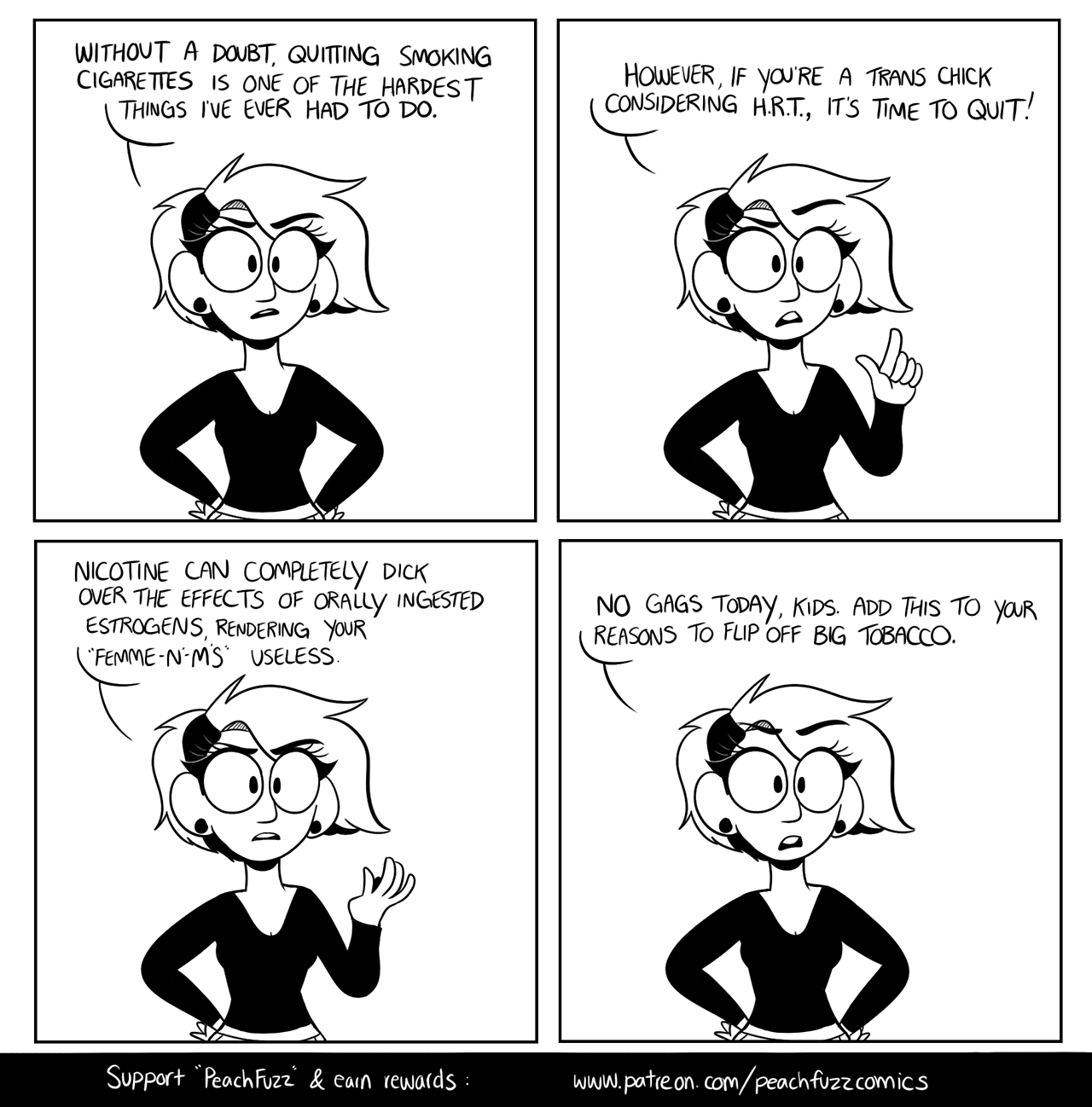 peachfuzzcomics: #99: Smoking PSA Reblog to keep other transwomen in the know! If
