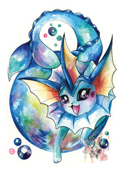 retrogamingblog:  Eeveelution Artwork made by Sarah O’Donald Prints available here 