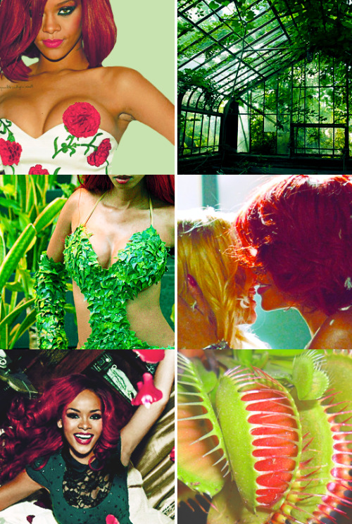 girlwiththedragontattooine:The Holy Trinity as The Gotham City Sirens: Rihanna as Poison Ivy Nicki M