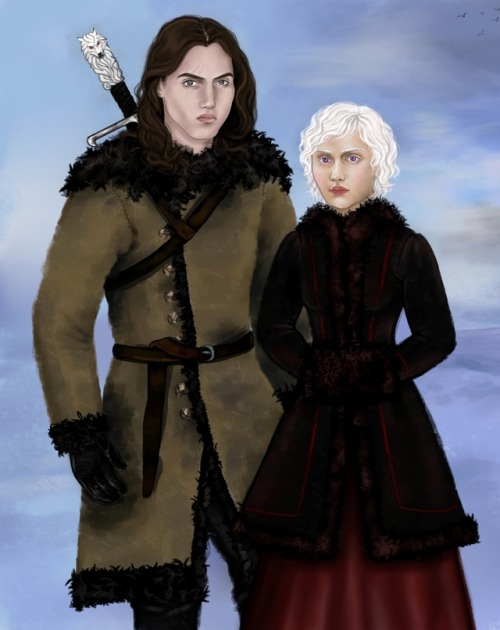 aapollaa:my new drawing of Jon and Dany at Winterfell…. i thought it would be great to see them in s