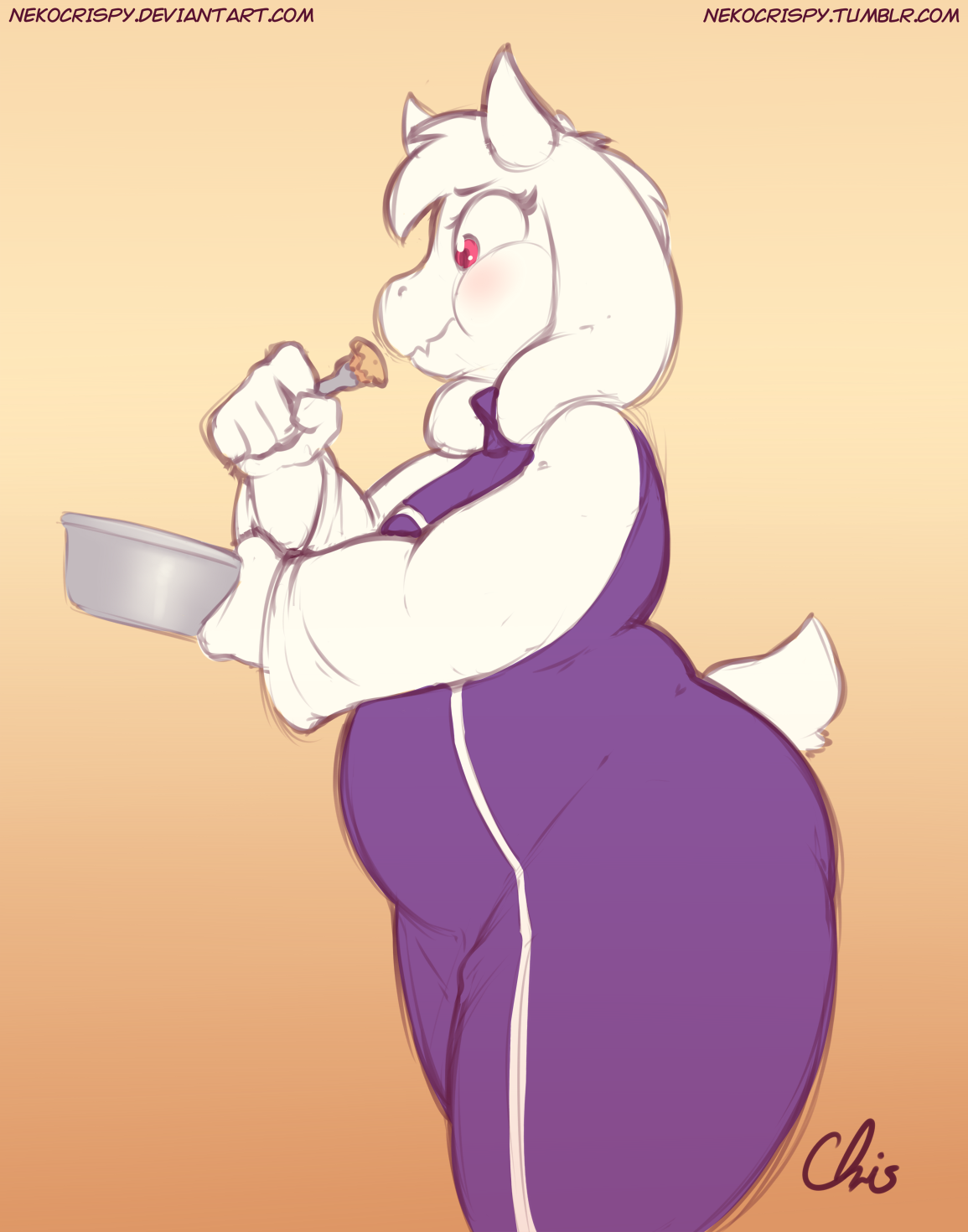 nekocrispy:  Commission: Toriel Taste Testing For Slots.   Toriel’s trying to