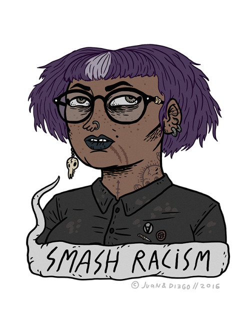nacidxsenunmundohorrible:  Punk may be dead but it`s definitely not white!  you can buy this sticker set HERE at my Online Store 