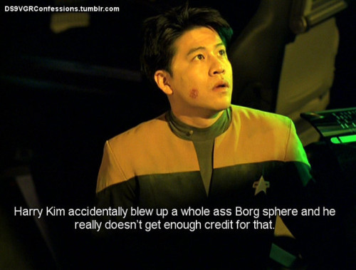 ds9vgrconfessions: Follow | Confess | Archive [Harry Kim accidentally blew up a whole ass Borg spher