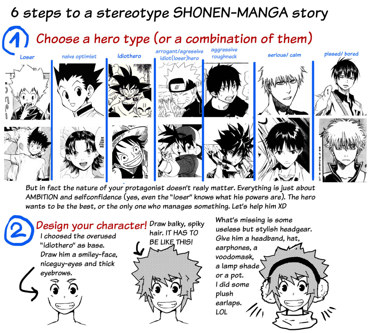 yaatelier:A funny(?) guide I did this year ===&gt; to your own stupid shounen