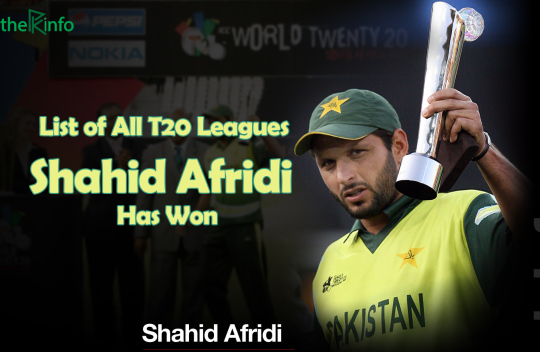 List of All T20 Leagues Shahid Afridi Has Won