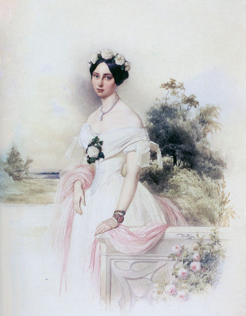 Aleksandra Apraksina by Vladimir Ivanovich Hau, 1848