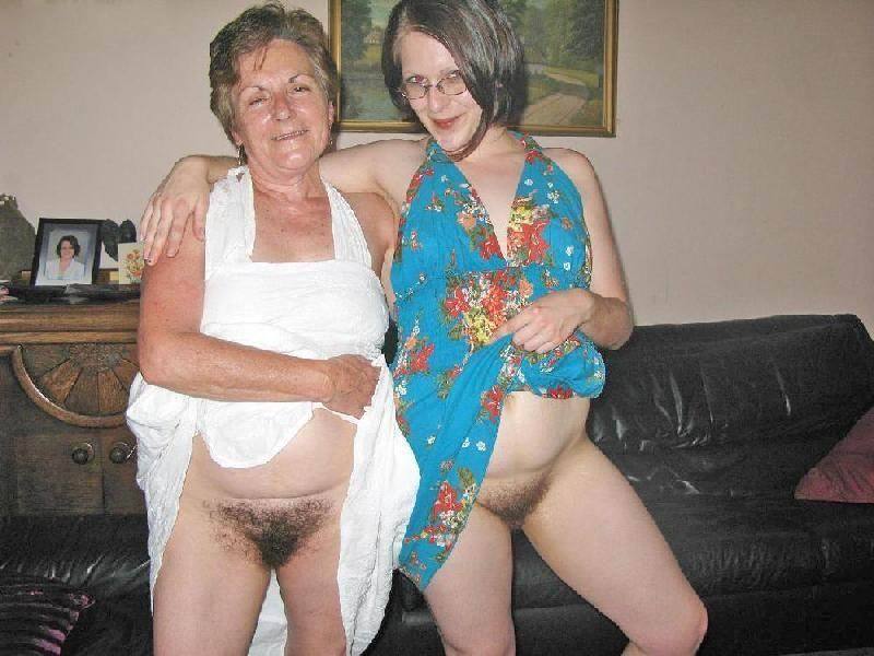 Hairy mom and daughter fisting